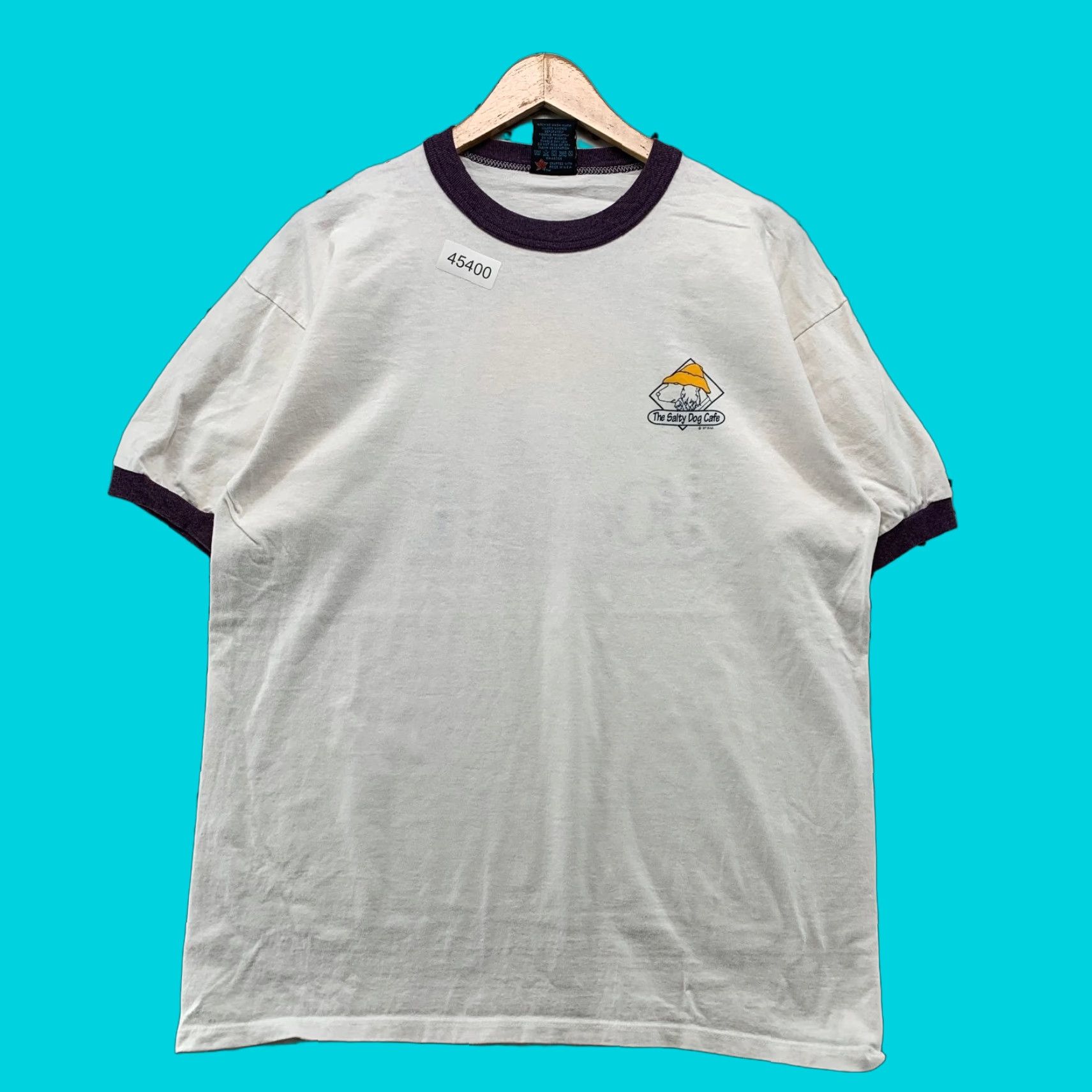 Soffe VINTAGE Salty Dog Cafe Shirt mens L White 80s Ringer Hilton Head 1987 Ringer Soffe Shirt Mens White 80s USA Size US L / EU 52-54 / 3 - 1 Thumbnail