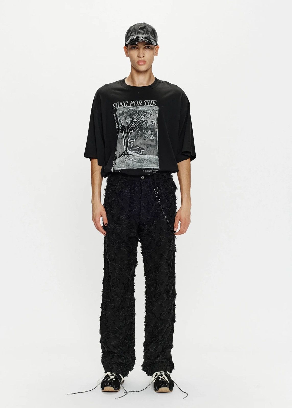 Song For The Mute Song for the mute 24.2 Black Textured Trousers Size US 32 / EU 48 - 7 Thumbnail