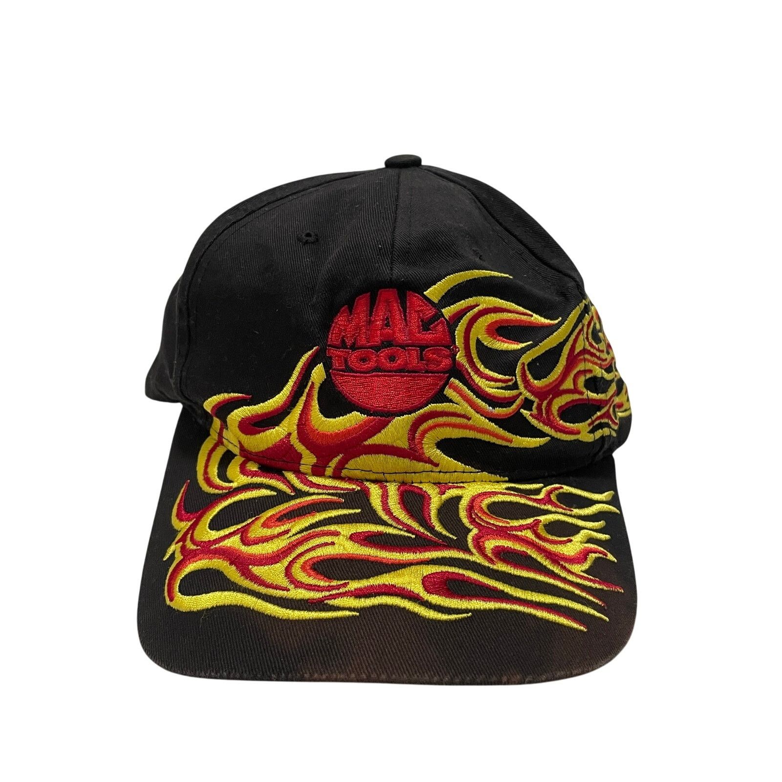 Vintage VTG Y2K 90's Mac Tools Black AOP Flame Hit Baseball Hat Cap Size ONE SIZE - 1 Thumbnail