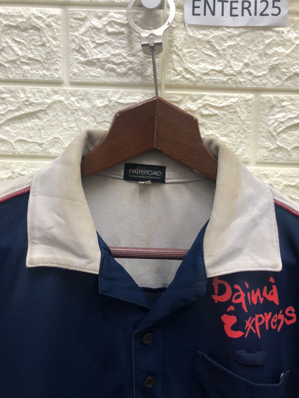 Vintage Vintage daiwa Express polo shirt blue koler working shirt Size US L / EU 52-54 / 3 - 7 Thumbnail