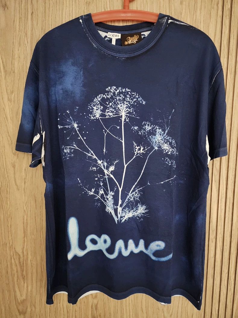 Loewe LOEWE Round neck T-shirt short sleeves blue and white Size S / US 4 / IT 40 - 1 Thumbnail