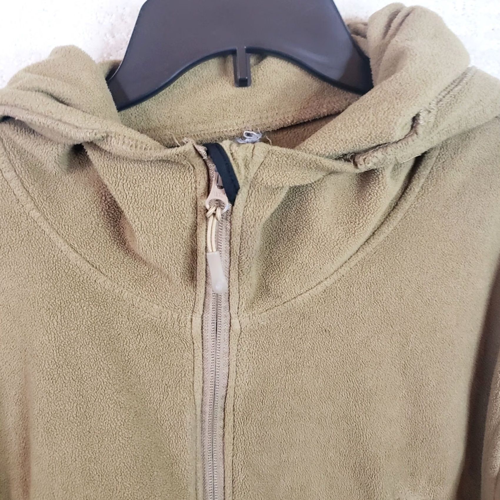 Vintage Tactical Fleece Jacket Military Hooded Zip Full Zip Men L Tan Army Special Ops Size US L / EU 52-54 / 3 - 4 Thumbnail