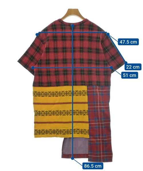 Comme des Garcons Homme Plus T-Shirts Check Cotton Short Sleeve Red x Black x Yellow Size US L / EU 52-54 / 3 - 3 Thumbnail