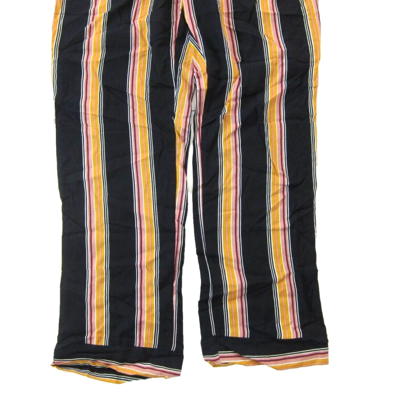 Vintage NWT Band Of Gypsies Rayon Black Pink Yellow Stripe Pocket Wide Leg Chino Pant XS Womens Pant Wide Leg Chino Pocket Stripe Band Of Gypsies XS Black Size 26" / US 2 / IT 38 - 6 Thumbnail