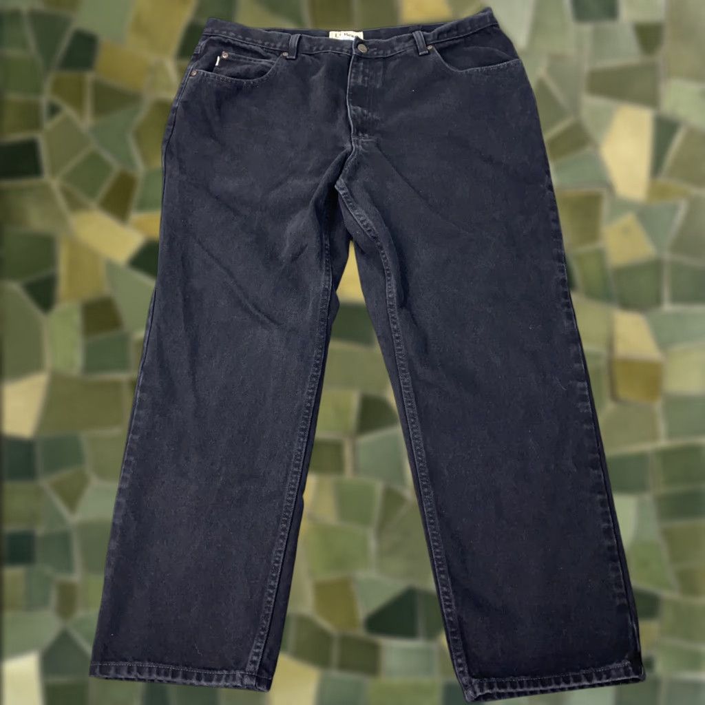 Vintage VINTAGE? No — Wait, actually not vintage. LL Bean Jeans Mens 40x30 Black Classic Fit Straight Leg Denim Pants Size US 40 / EU 56 - 1 Thumbnail