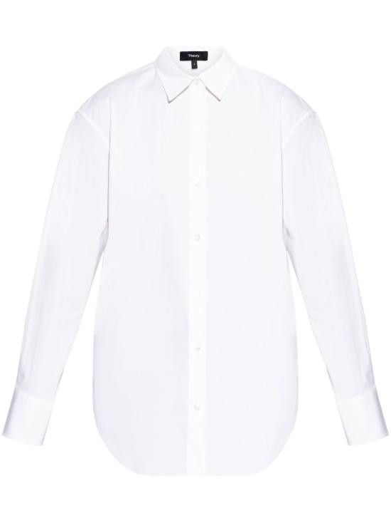 Theory THEORY Women Shirts O0104541 100 White Size L / US 10 / IT 46 - 1 Thumbnail