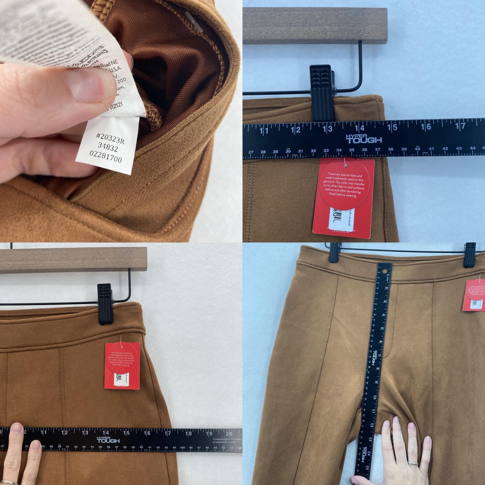 Spanx VINTAGE? No—spanx pants womens large caramel faux suede flare high rise pull on stretch nwt Size 36" / US 14 / IT 50 - 8 Thumbnail