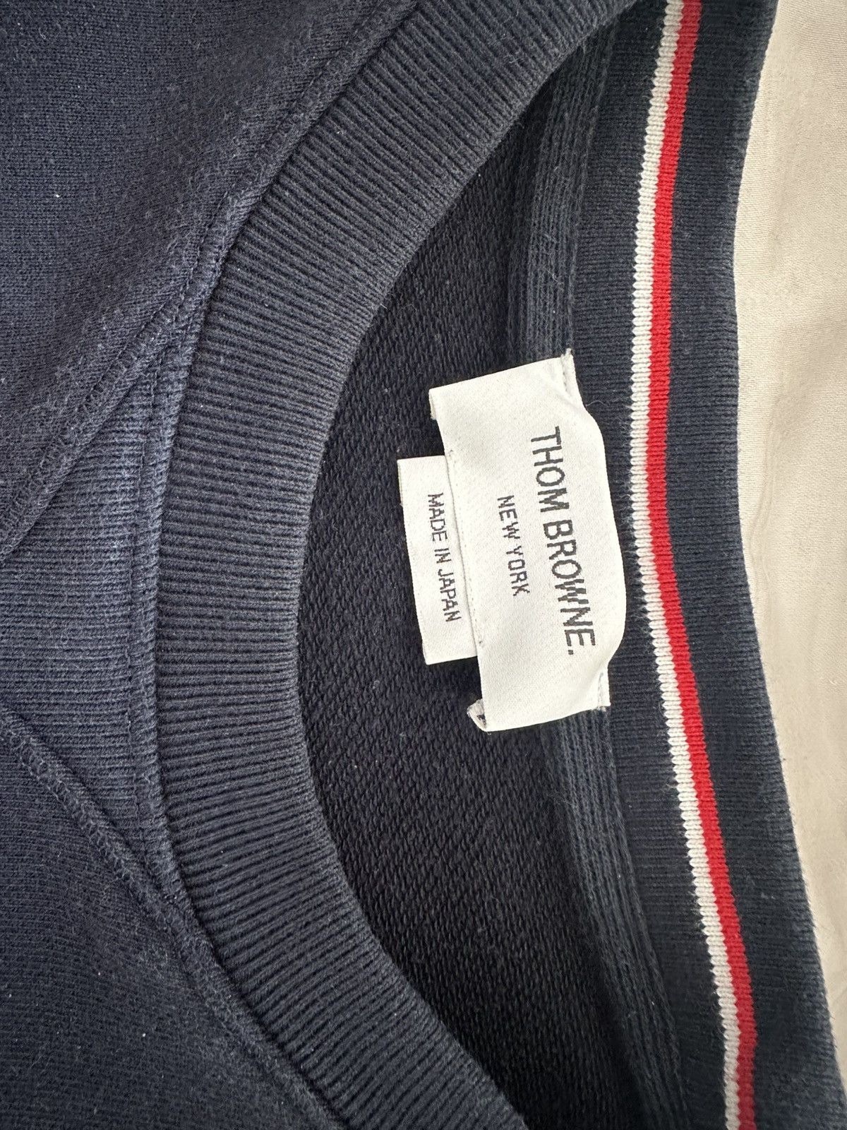 Thom Browne Thom Browne 4-Bar Stripe Sweatshirt Size 4 Navy Cotton Size US M / EU 48-50 / 2 - 2 Thumbnail