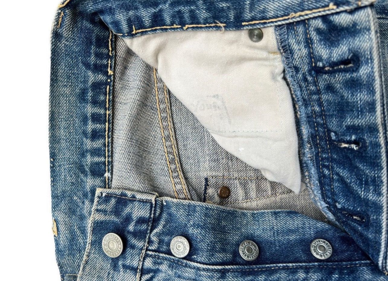Blue Blue Japan Vintage BlueBlue Japan Selvedge Distressed Wide Jeans 24x30 Size 24" / US 00 / IT 34 - 10 Thumbnail