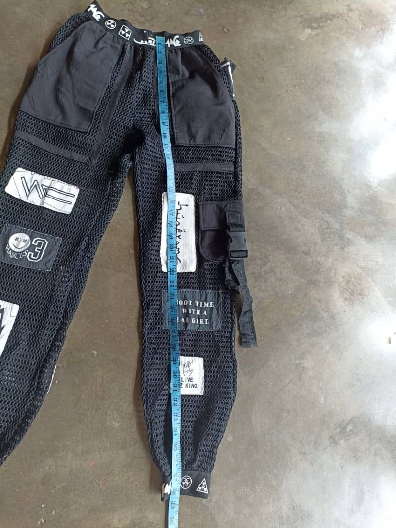 Japanese Brand Wujazz See Through Pants with mini patches Size 22" - 12 Thumbnail