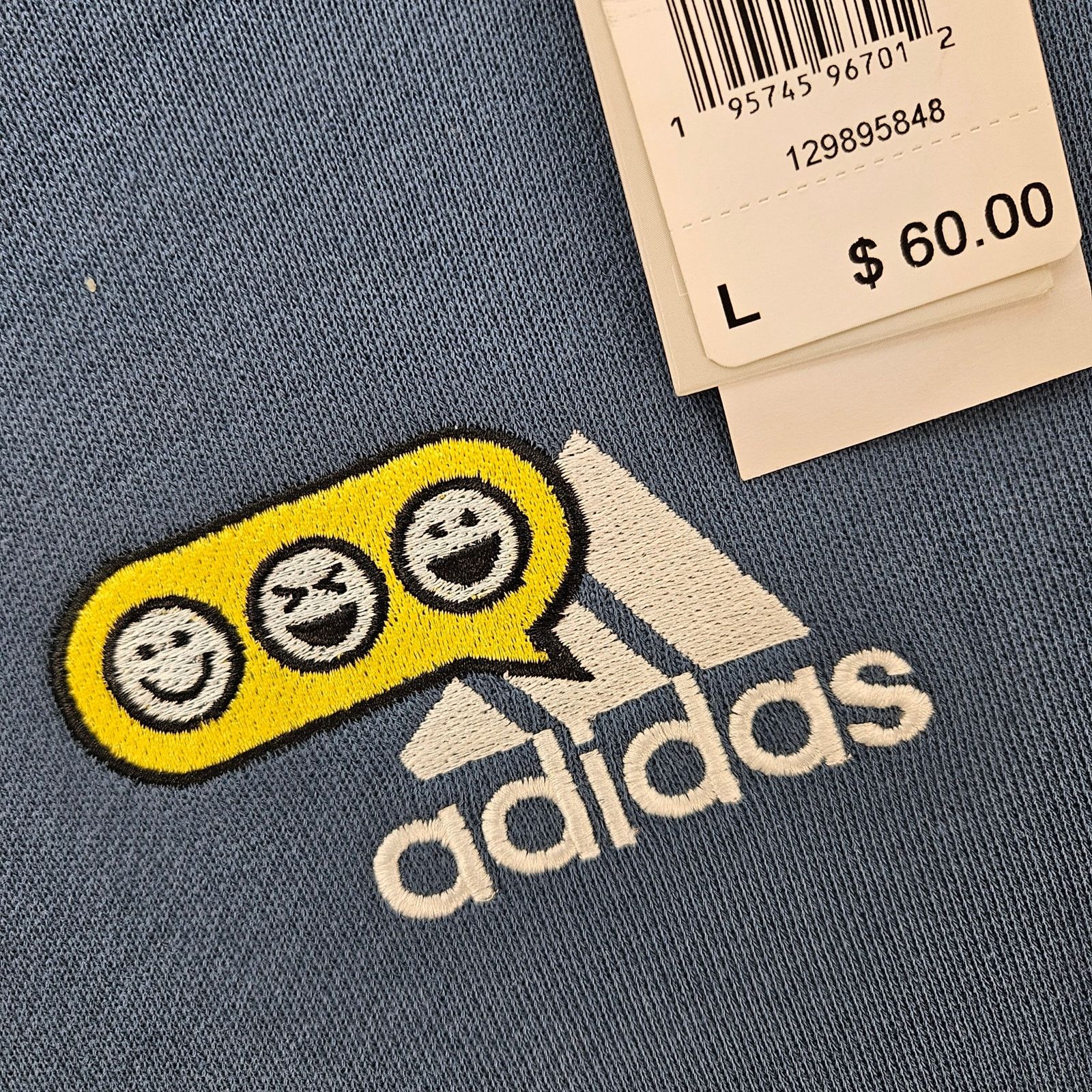 Adidas ADIDAS MEN'S LARGE OPTIMOTICONS GRAPHIC CREW SWEATSHIRT BLUE Size US L / EU 52-54 / 3 - 6 Thumbnail