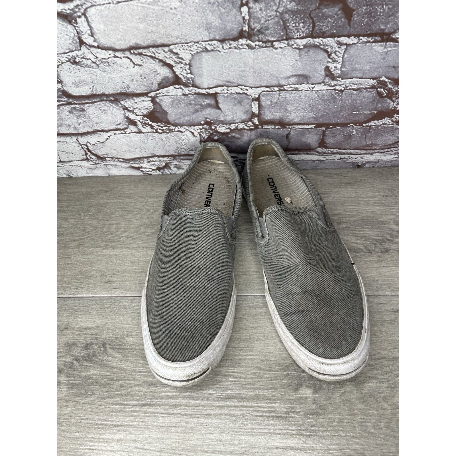 Converse Converse Jack Purcell Gray Canvas Casual Slip On Shoes Men’s Size US 10.5 / EU 43-44 - 10 Thumbnail