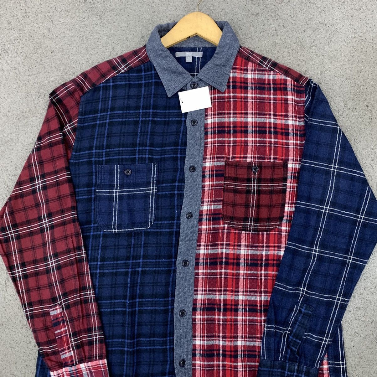 Uniqlo Uniqlo Plaid Flannel Shirt Patchwork Japanese Brand Size US XL / EU 56 / 4 - 2 Thumbnail