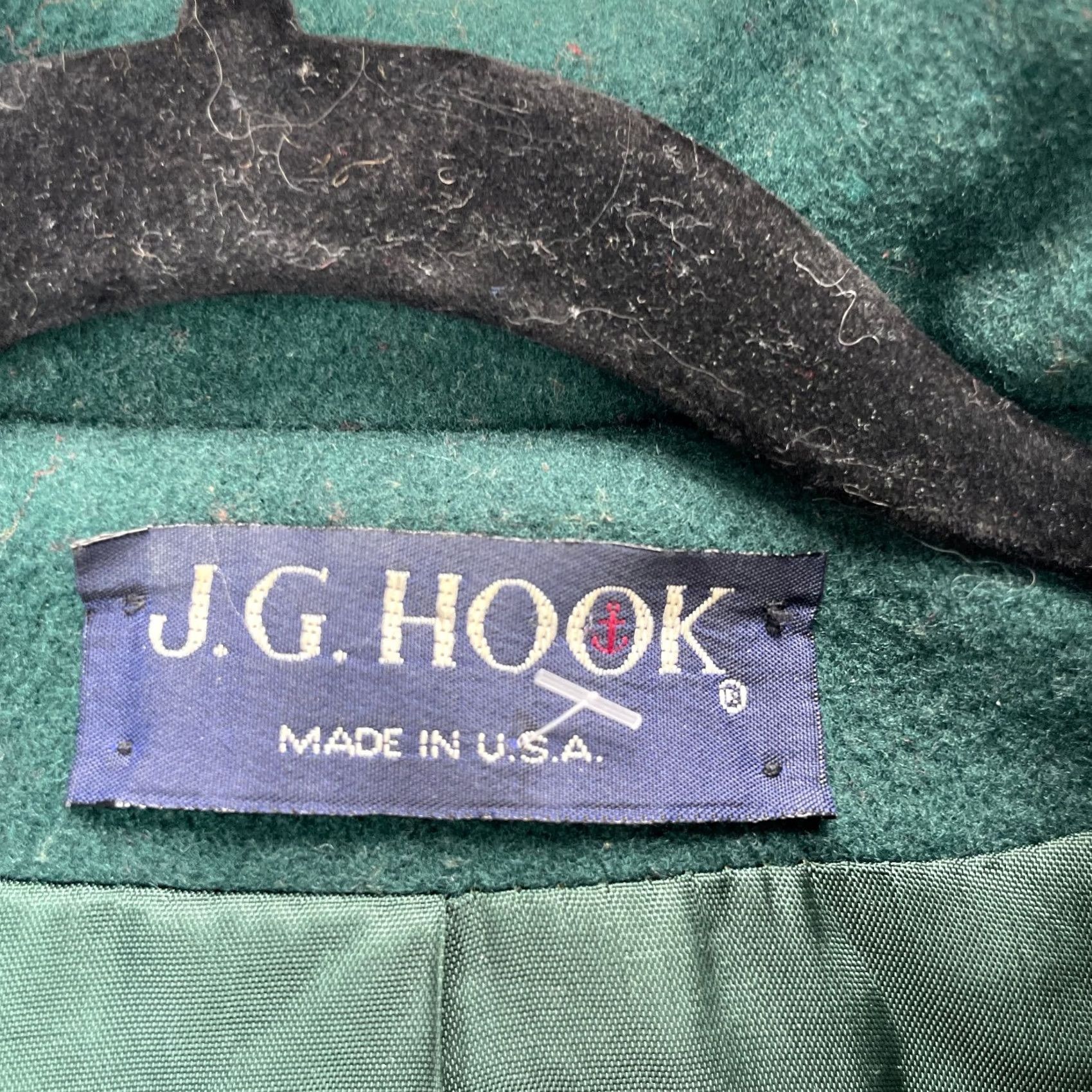 Vintage VINTAGE J.G. Hook Womens Green Pea Coat Jacket 16 Wool Blend Wood Toggle Made USA Size XXL / US 16-18 / IT 52-54 - 4 Thumbnail