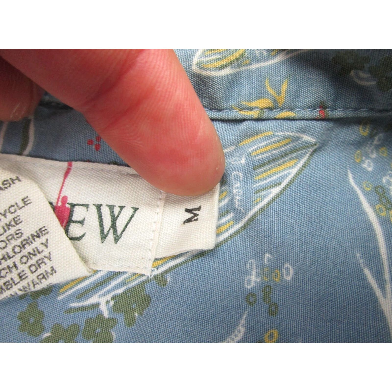 J.Crew VINTAGE J.CREW Shirt Mens Medium Blue Hawaiian Surfboard Fish Floral Print Button Up Size US M / EU 48-50 / 2 - 5 Thumbnail