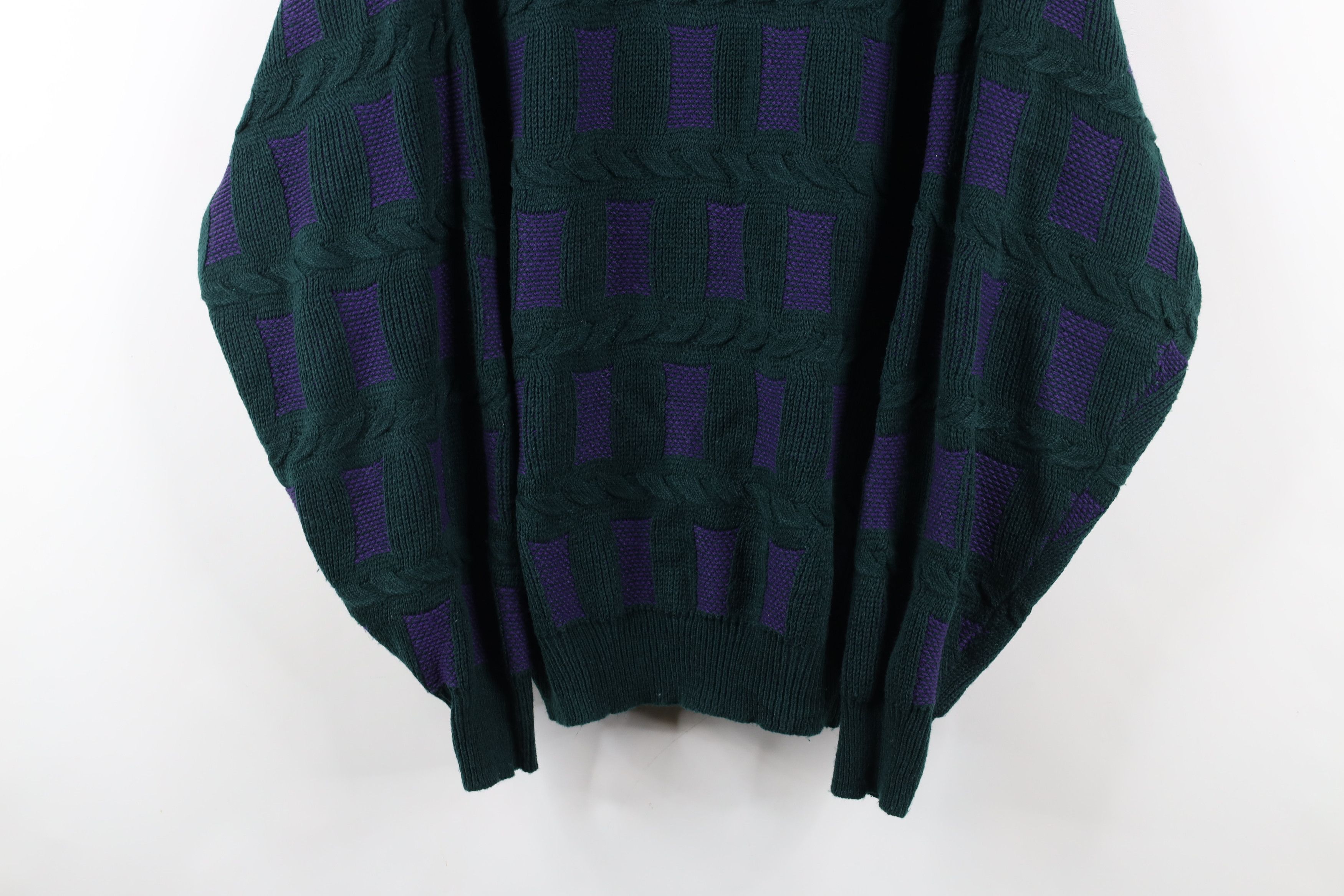 Vintage Vintage 90s Streetwear Chunky Cable Knit Crewneck Sweater Size XL / US 12-14 / IT 48-50 - 3 Thumbnail