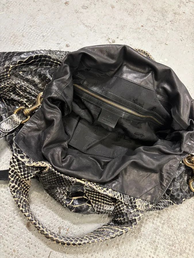 Gucci AW2007 Gucci Black & Grey Python Hysteria Babouska Shopper Handle Bag Size ONE SIZE - 6 Thumbnail