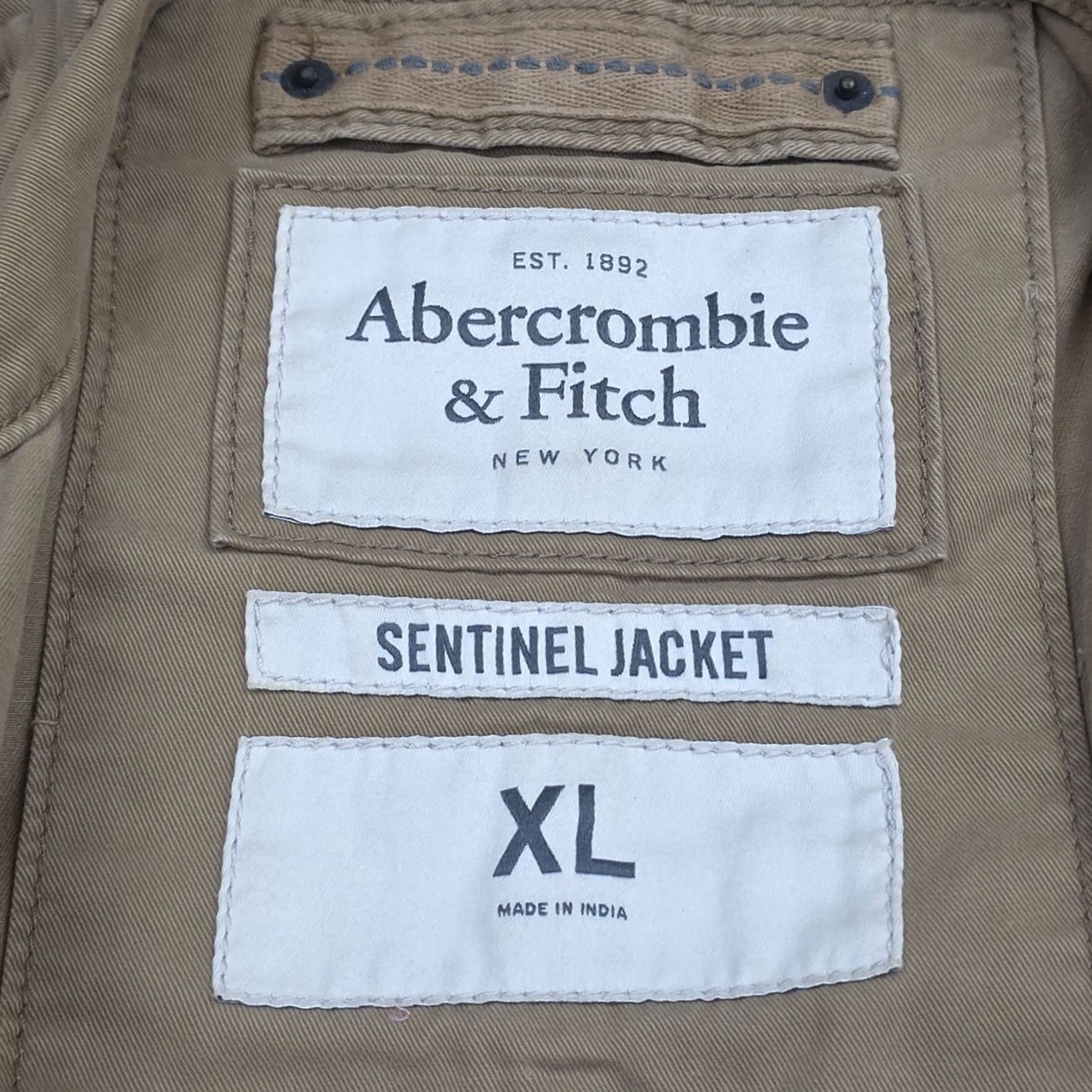 Abercrombie & Fitch Abercrombie & Fitch Military Jacket Men XL Beige Brown Canvas Pocketed Lined Cardigan? (Note: This line is unclear; please confirm style) Size US XL / EU 56 / 4 - 6 Thumbnail
