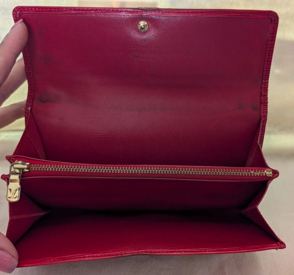 Louis Vuitton LOUIS VUITTON Sarah Long Wallet Epi Leather Red CA0975 Size ONE SIZE - 3 Thumbnail