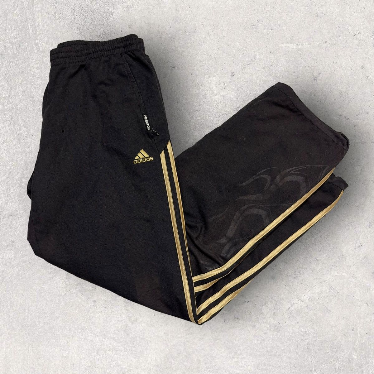 Adidas Vintage basketball warm up pants snap on striped