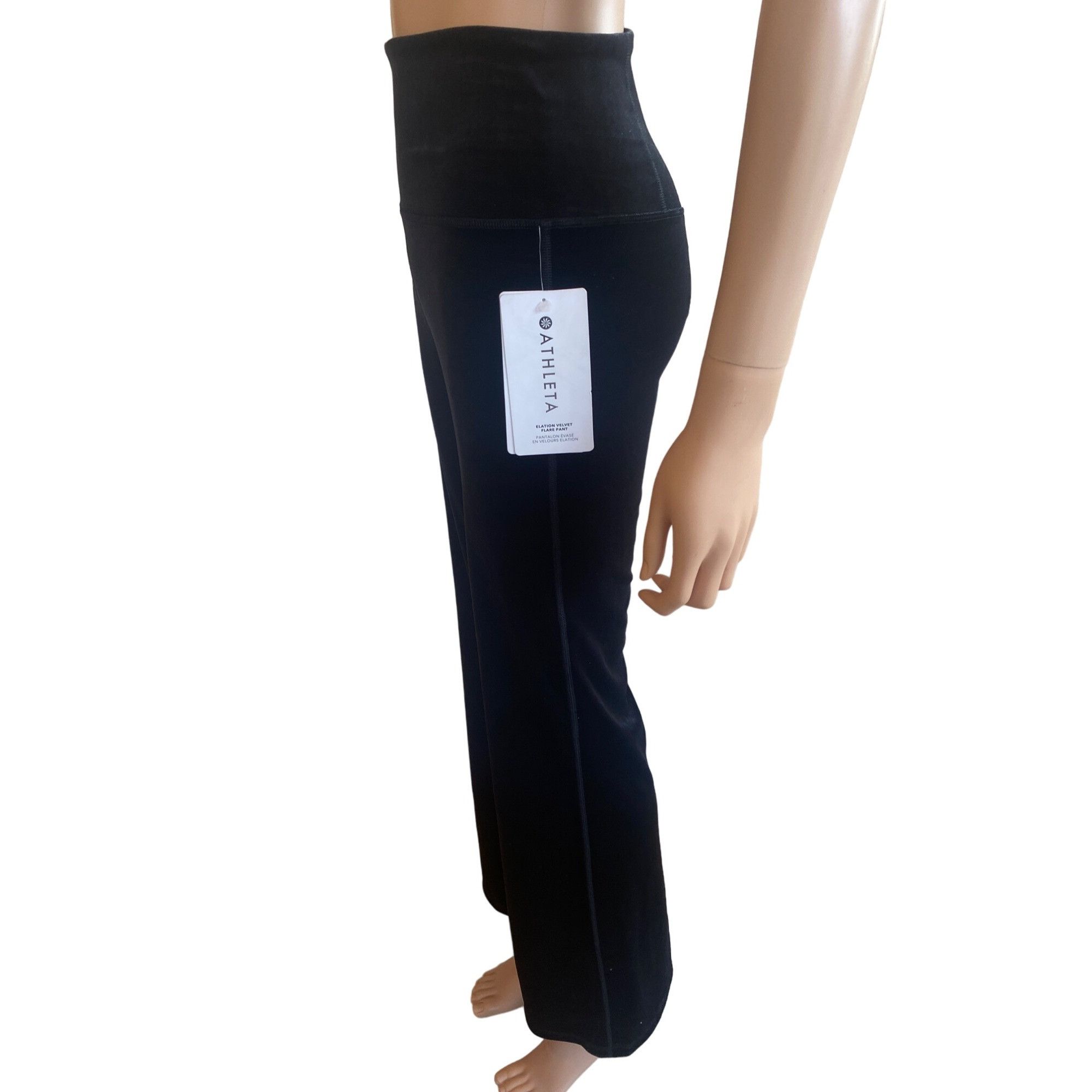 Athleta NWT Athleta XS Elation Velvet Flare Pant Black Pants High-Ri Size 26" / US 2 / IT 38 - 11 Thumbnail