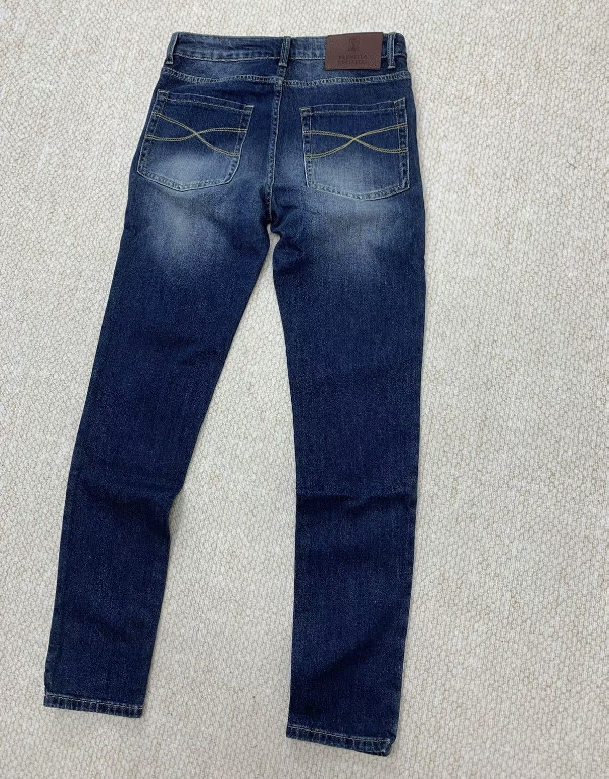 Brunello Cucinelli BRUNELLO CUCINELLI Blue Washed Slim Fit Business Jeans Size US 32 / EU 48 - 8 Thumbnail