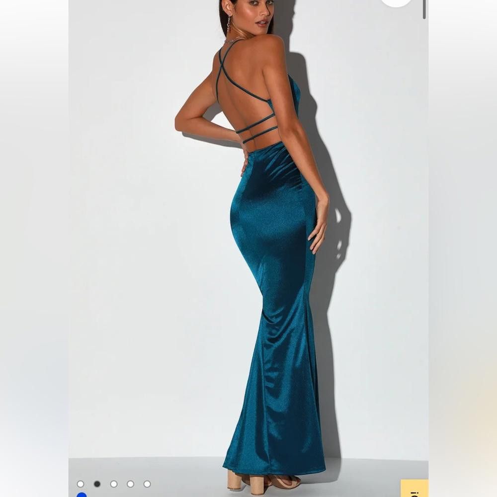Lulus Lulus l Destined Love Teal Backless Cutout Mermaid Dress S Size S / US 4 / IT 40 - 2 Thumbnail