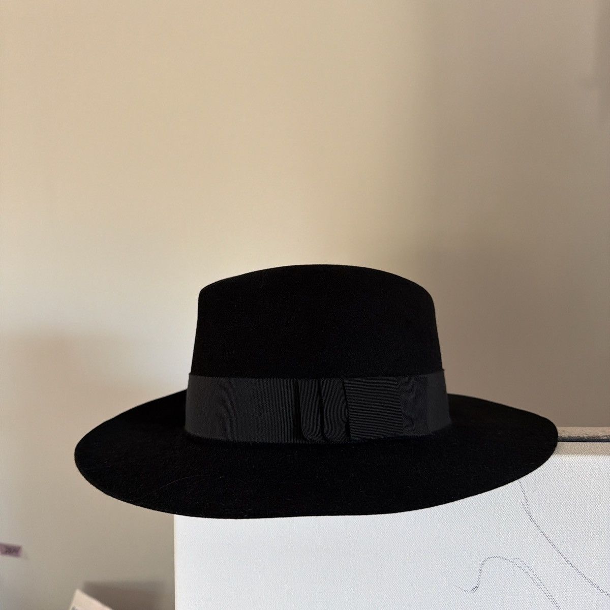 Celine CELINE Paris black fur felt fedora hat Eur 58 (Us 7 1/4) New Size ONE SIZE - 1 Thumbnail