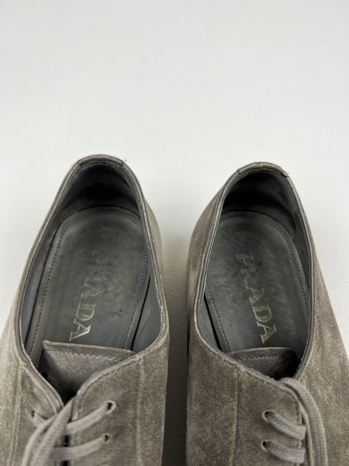 Prada PRADA Derby Suede Chukka Shoes Lace Up Vintage Beige Men’s Size US 9 / EU 42 - 14 Thumbnail