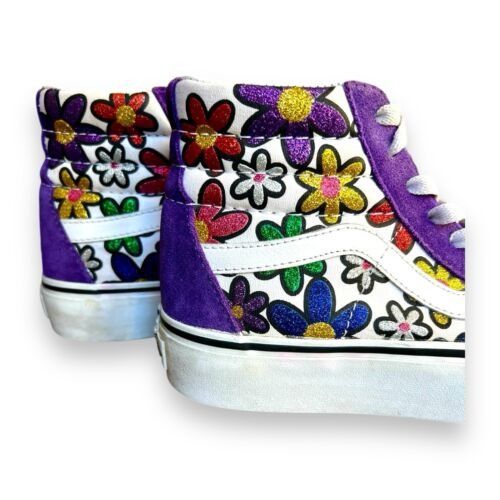 Vans Sz 5.5 M 7 W - VANS Sk8- Platform 2 High Glitter Daisies col Size US 7 / IT 37 - 2 Thumbnail