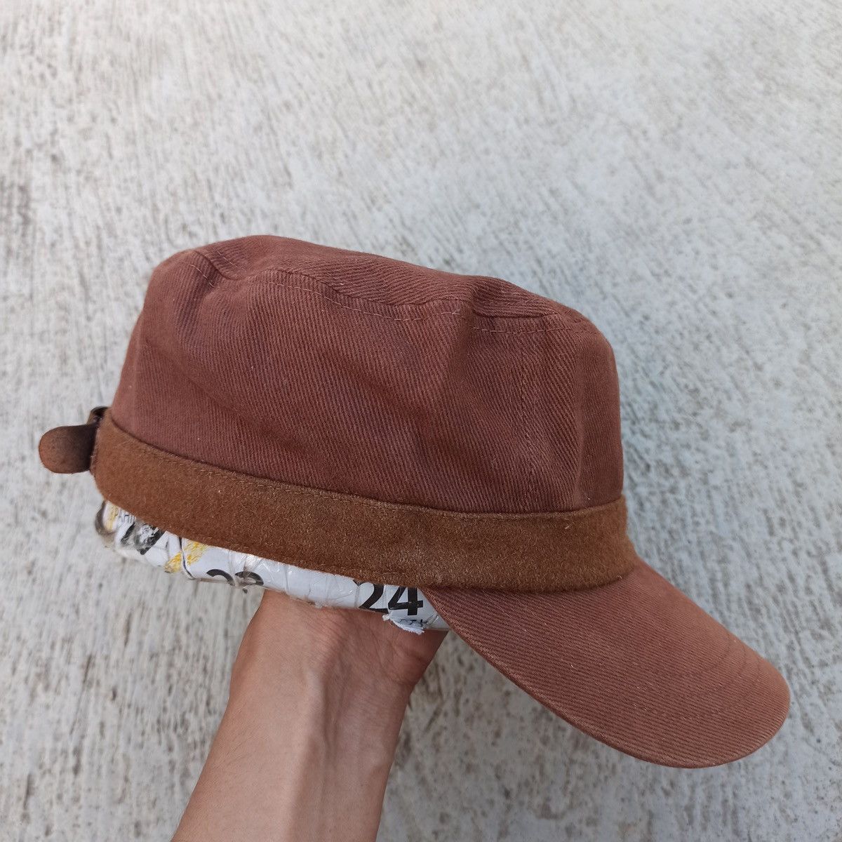 Global Work × Japanese Brand newsboy mix patrol hat with leather adjust by global work Size ONE SIZE - 4 Thumbnail