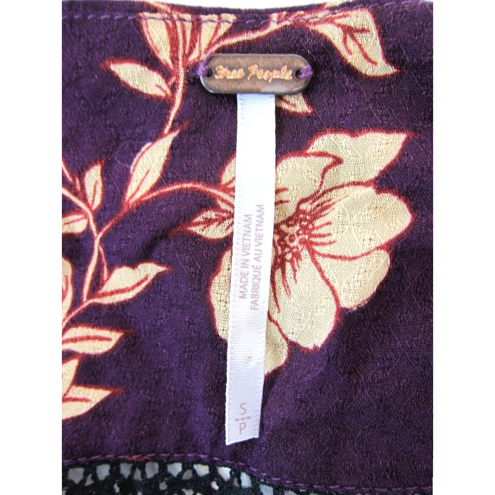 Free People Free People Dress Pink Black Floral V-Neck Long Sleeve Tunic Smock 100% Rayon S Size S / US 4 / IT 40 - 4 Thumbnail