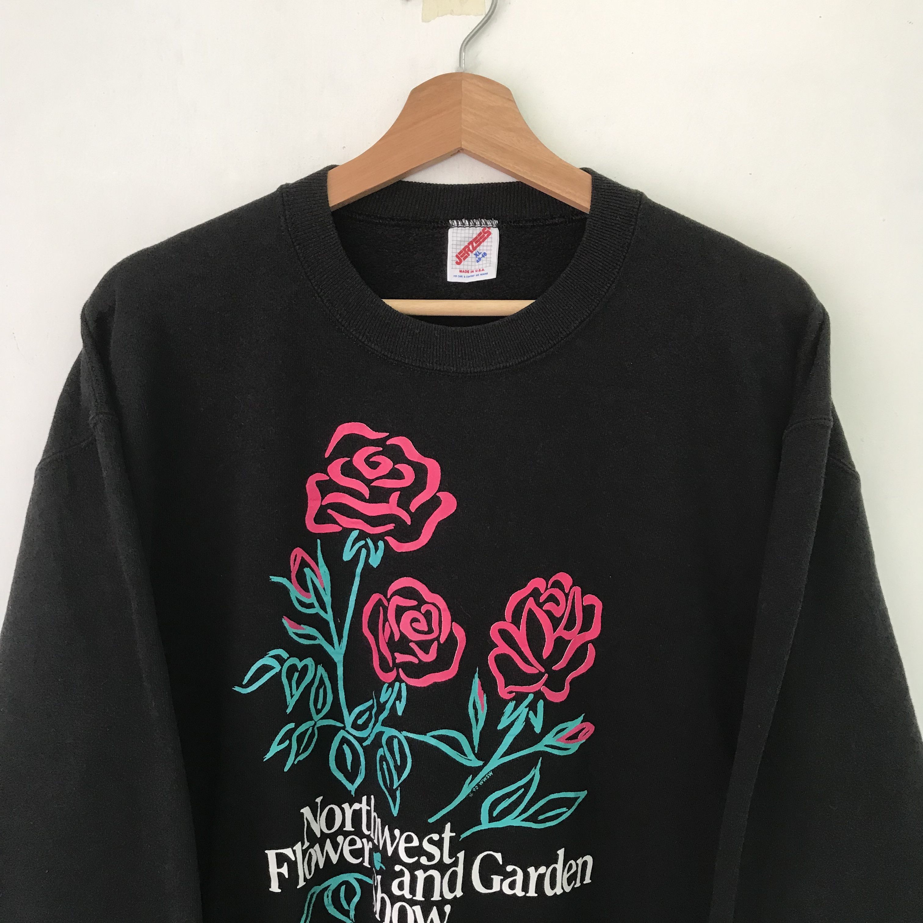 Jerzees Vintage 1990s Northwest Flower And Garden Show Black - 647 Size US XL / EU 56 / 4 - 6 Thumbnail