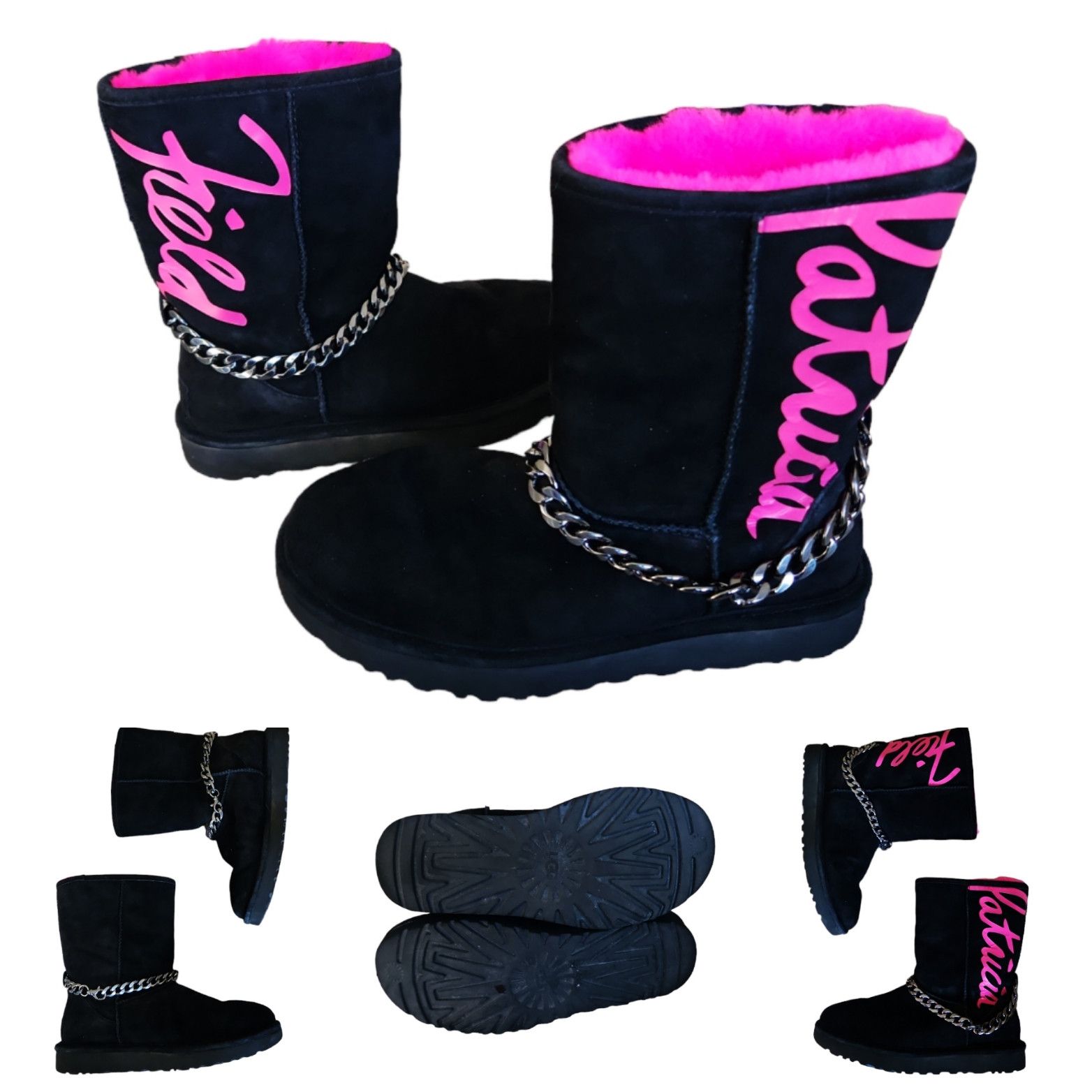 Ugg X Patricia Field Limited Edition Women Boot Black pink 7