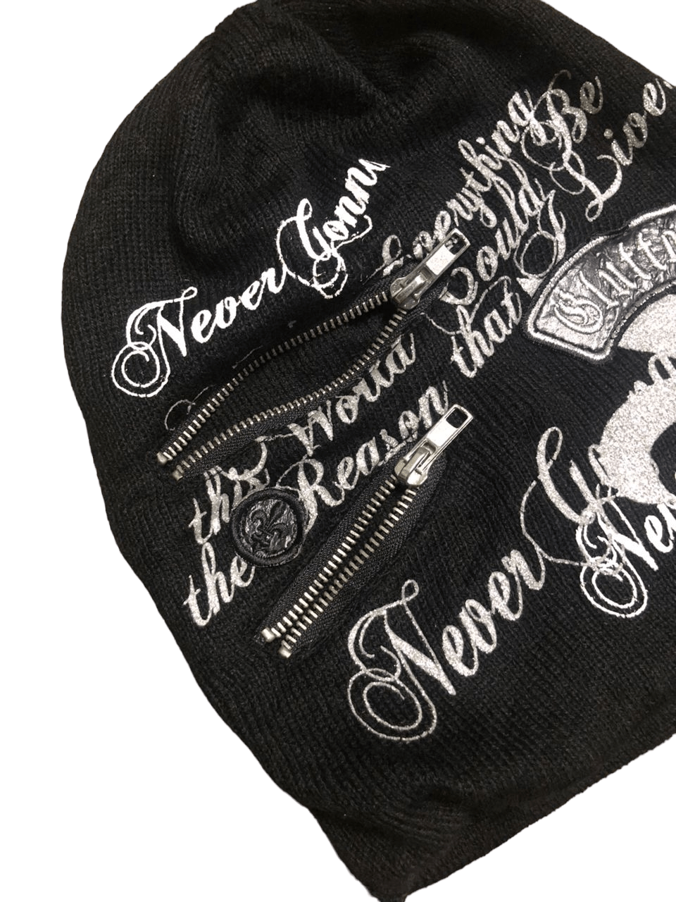 If Six Was Nine Japanese Brand Beanie Hats Full Print Punk Style Rare Design Size ONE SIZE - 3 Thumbnail