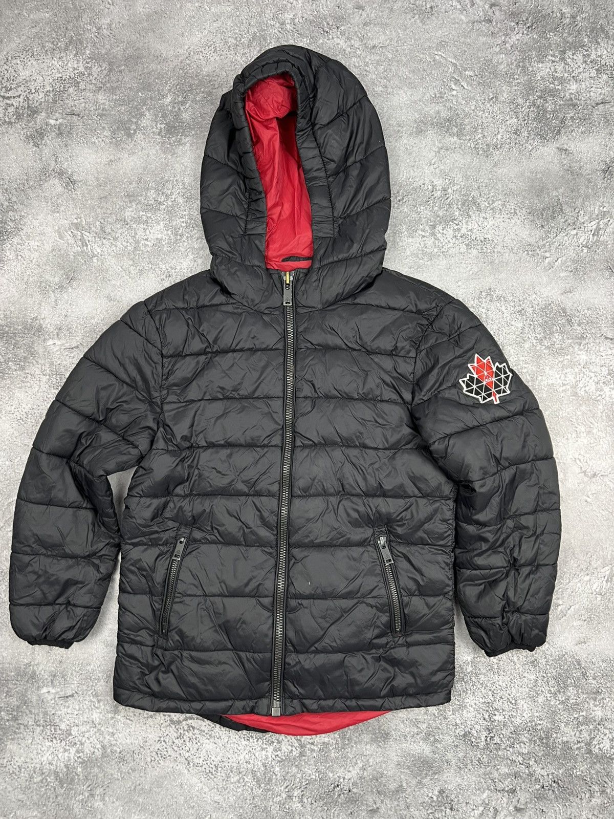 Boys 10-12y Moose Knuckles Black Micropuffer Jacket