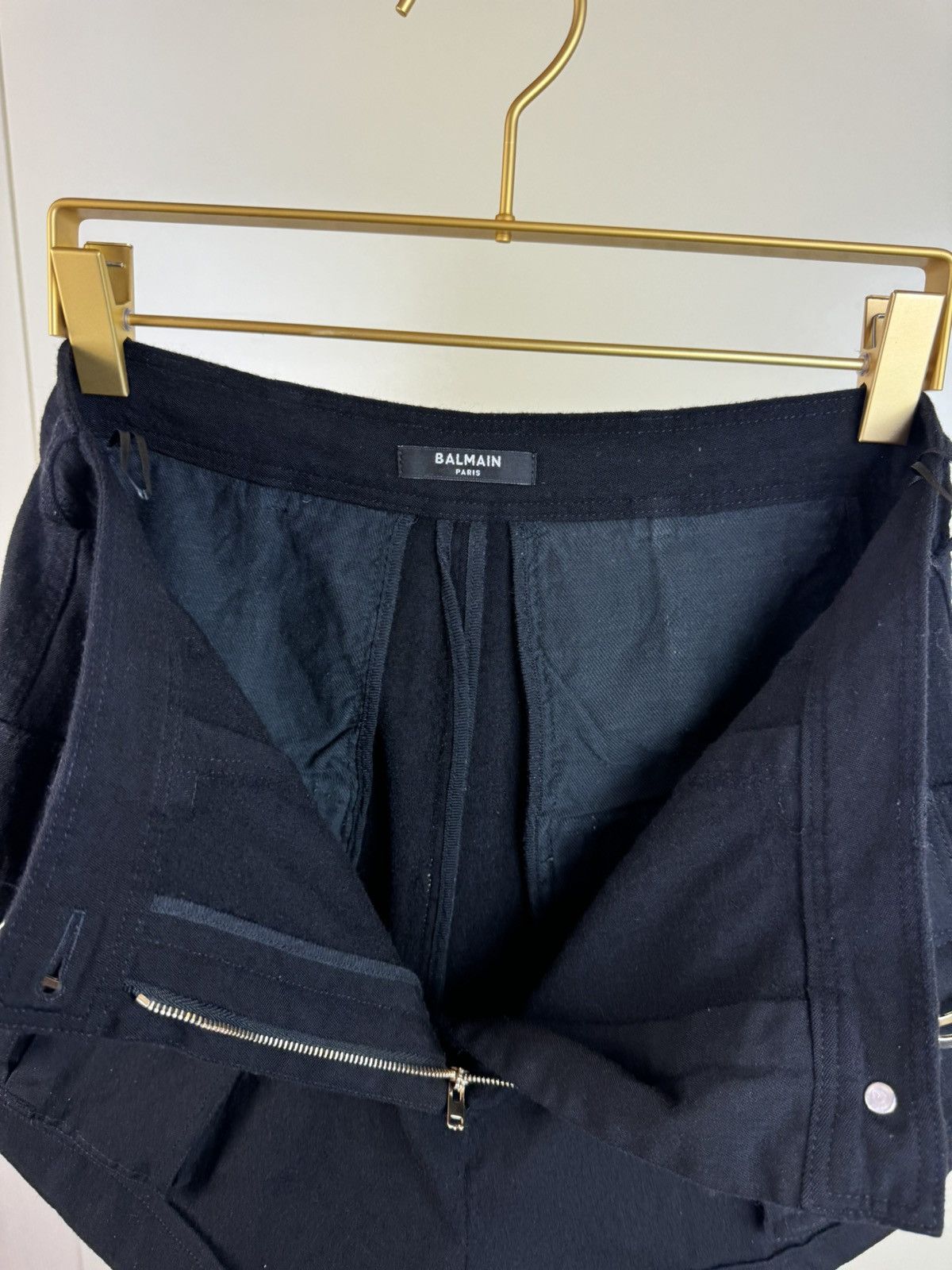 Balmain Balmain boiled wool cargo Bermuda shorts black high rise Size 28" / US 6 / IT 42 - 11 Thumbnail
