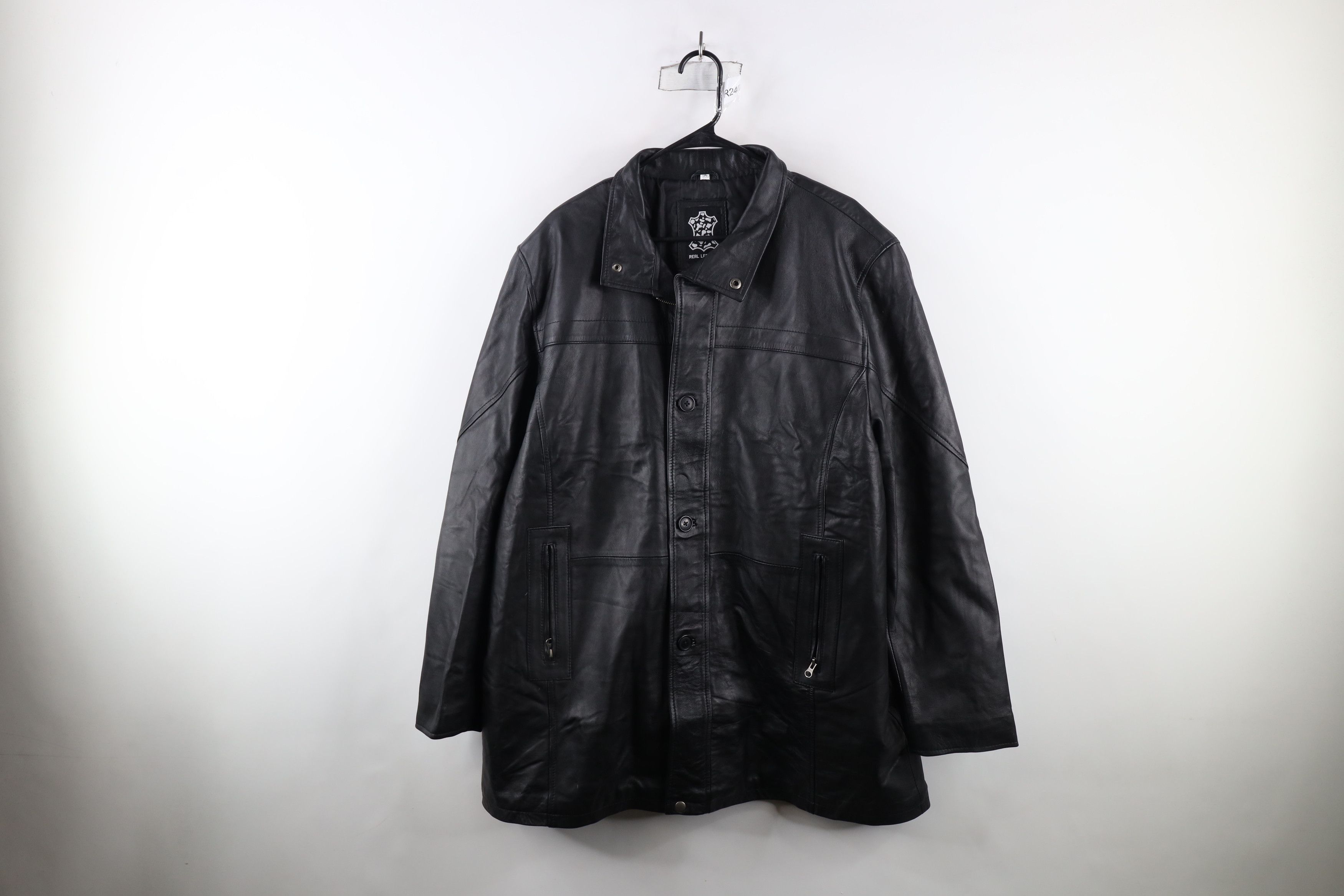 Vintage Vintage 90s Streetwear Elbow Patch Leather Jacket Coat Black Size US XXL / EU 58 / 5 - 1 Thumbnail