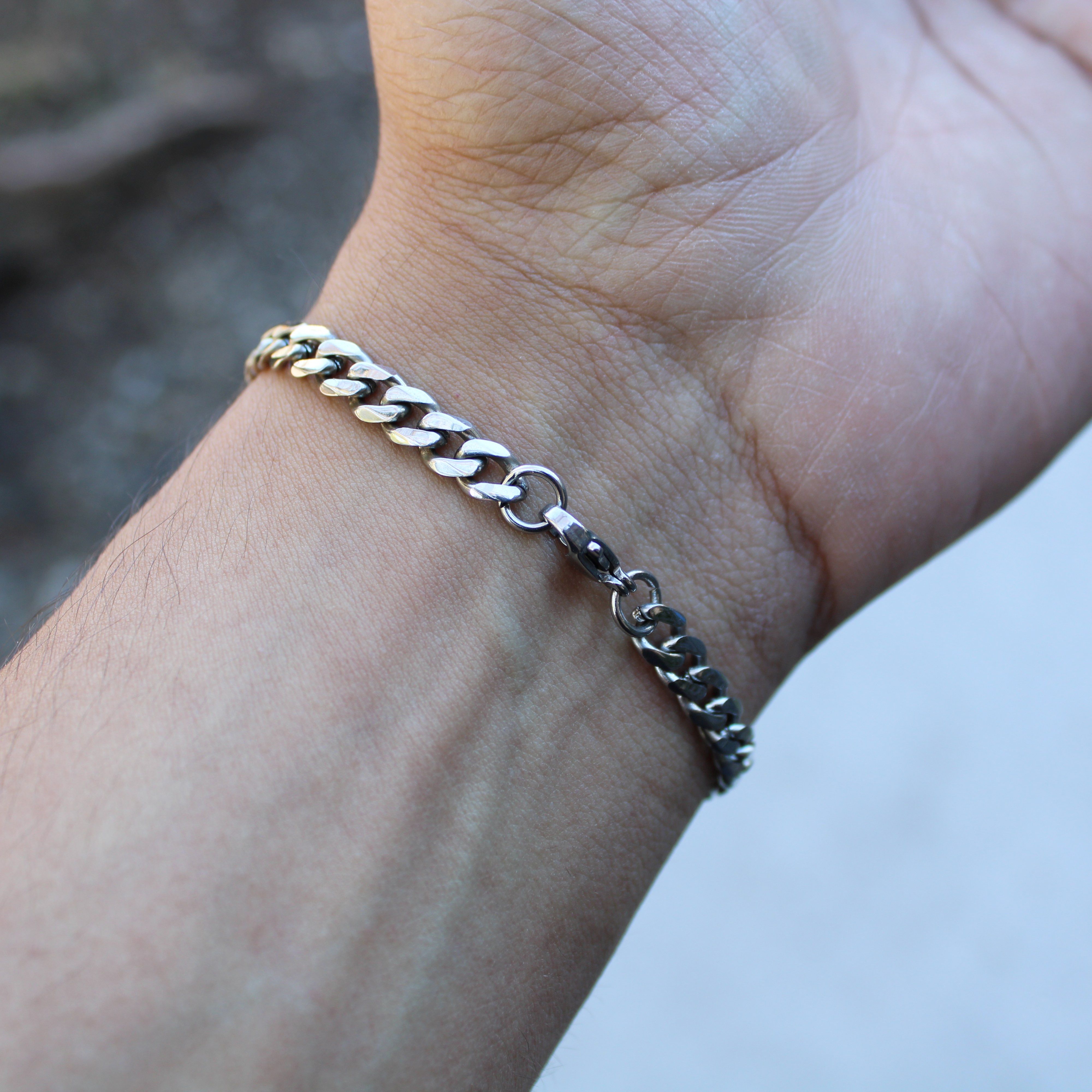 Jewelry Silver 5mm Cuban Link Bracelet 7" Stainless Steel Size ONE SIZE - 3 Thumbnail
