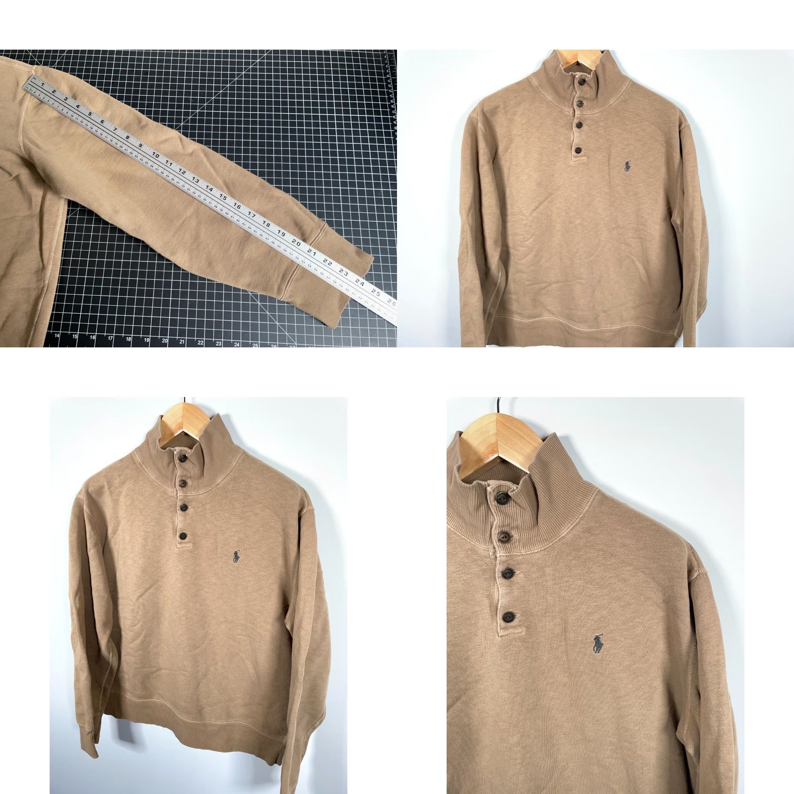 Polo Ralph Lauren Polo Ralph Lauren Sweater Men's XL Light Brown Cotton Mock Neck Henley Size US XL / EU 56 / 4 - 8 Thumbnail