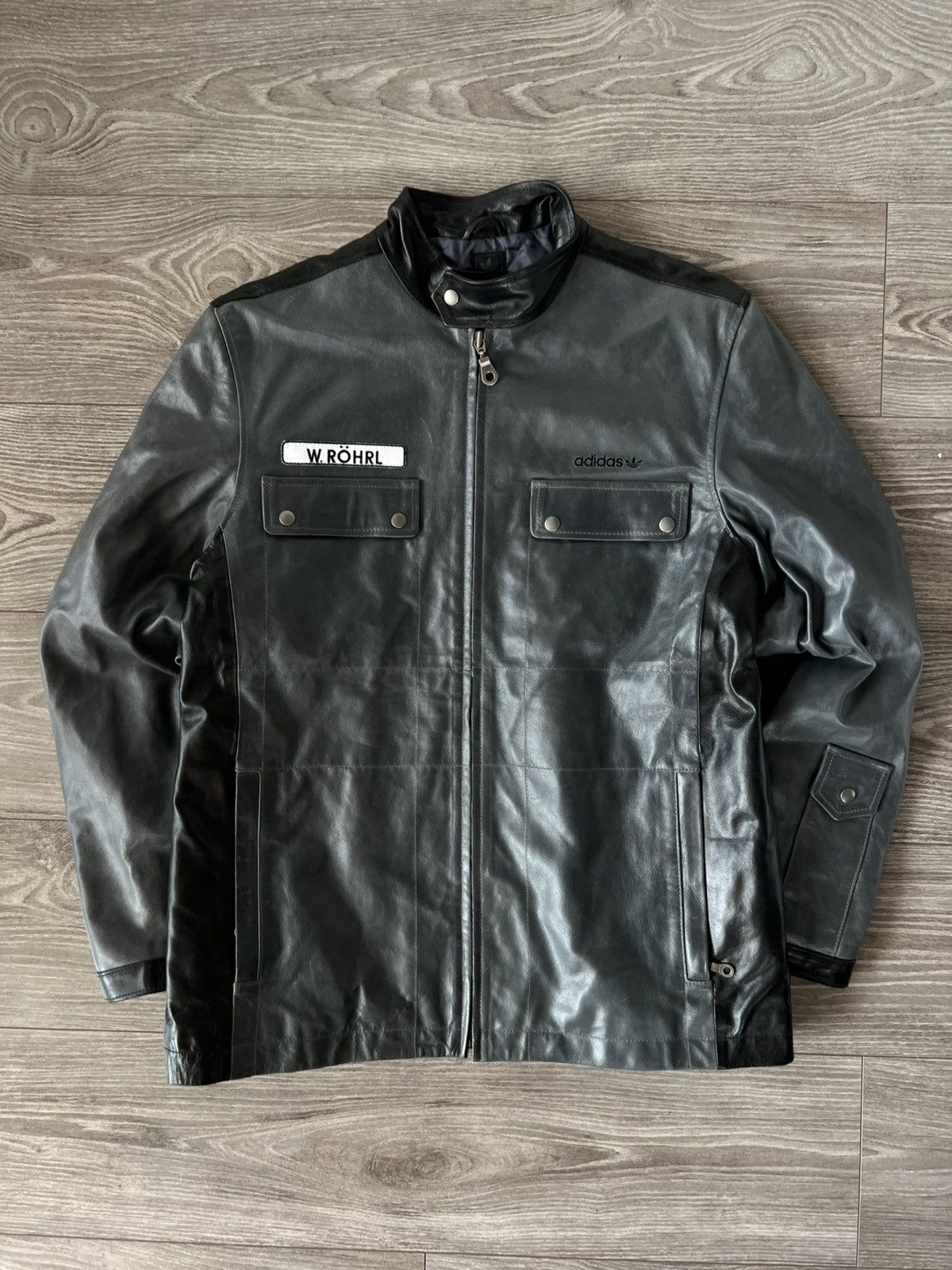 00's adidas アディダス W.ROHRL レザージャケット アディダス adidas ジャケット レザー W.ROHRL リアムギャラガーモデル