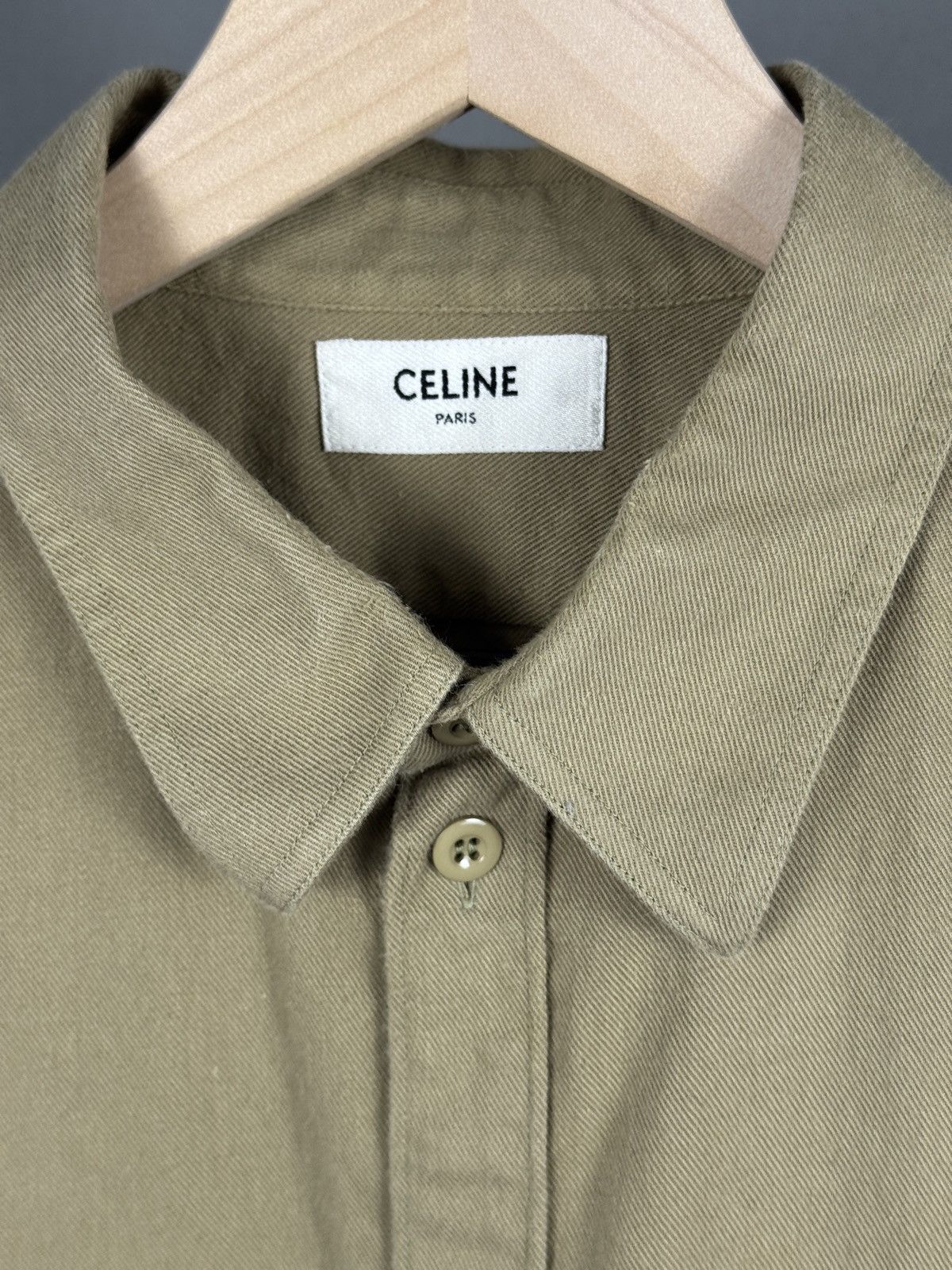 Celine SS 20 Celine X Hedi Slimane Military Shirt in Cotton Twill Size US M / EU 48-50 / 2 - 4 Thumbnail