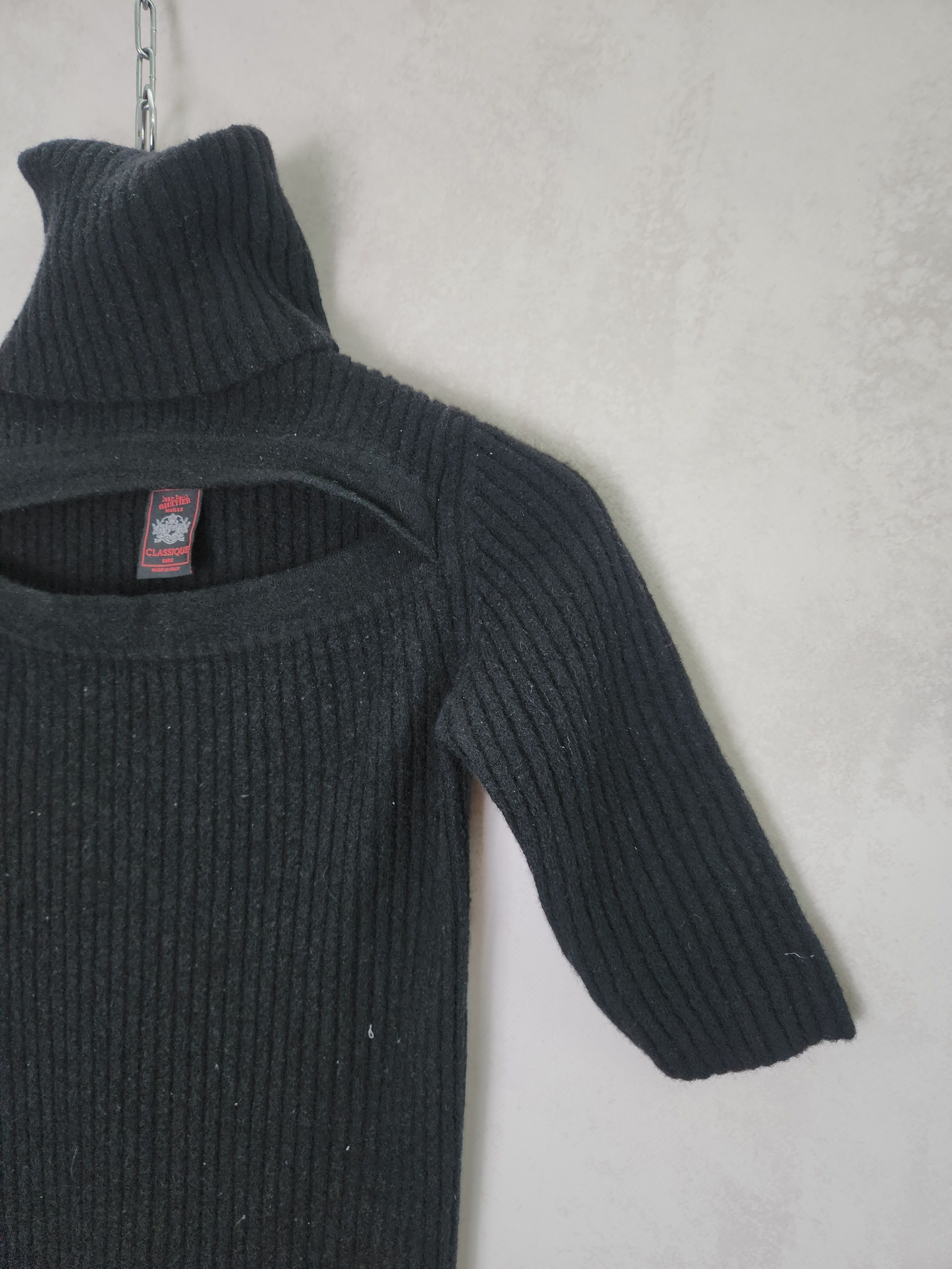 Jean Paul Gaultier Jean Paul Gaultier maille classique black A-line wool dress Size S / US 4 / IT 40 - 5 Thumbnail