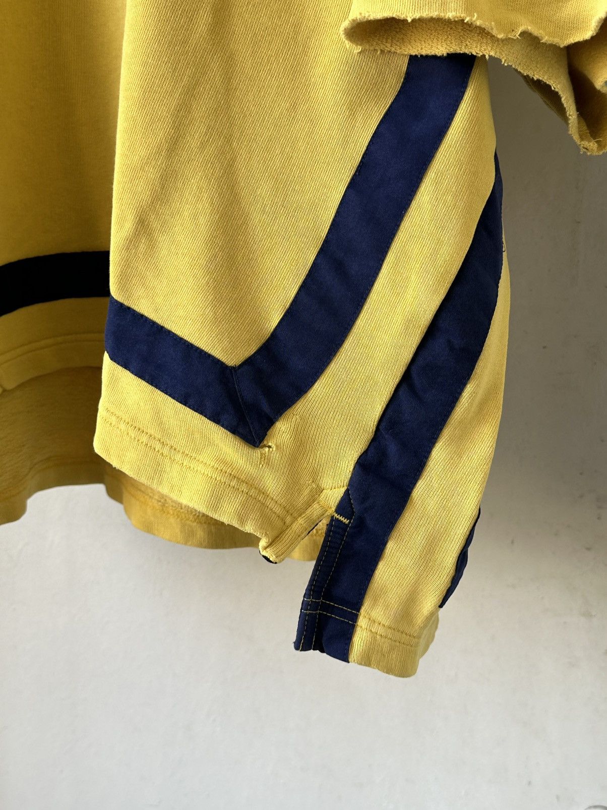 Vintage Vintage 90s Adidas Basketball Yellow Torn Oversized Hoodie Size US L / EU 52-54 / 3 - 8 Thumbnail