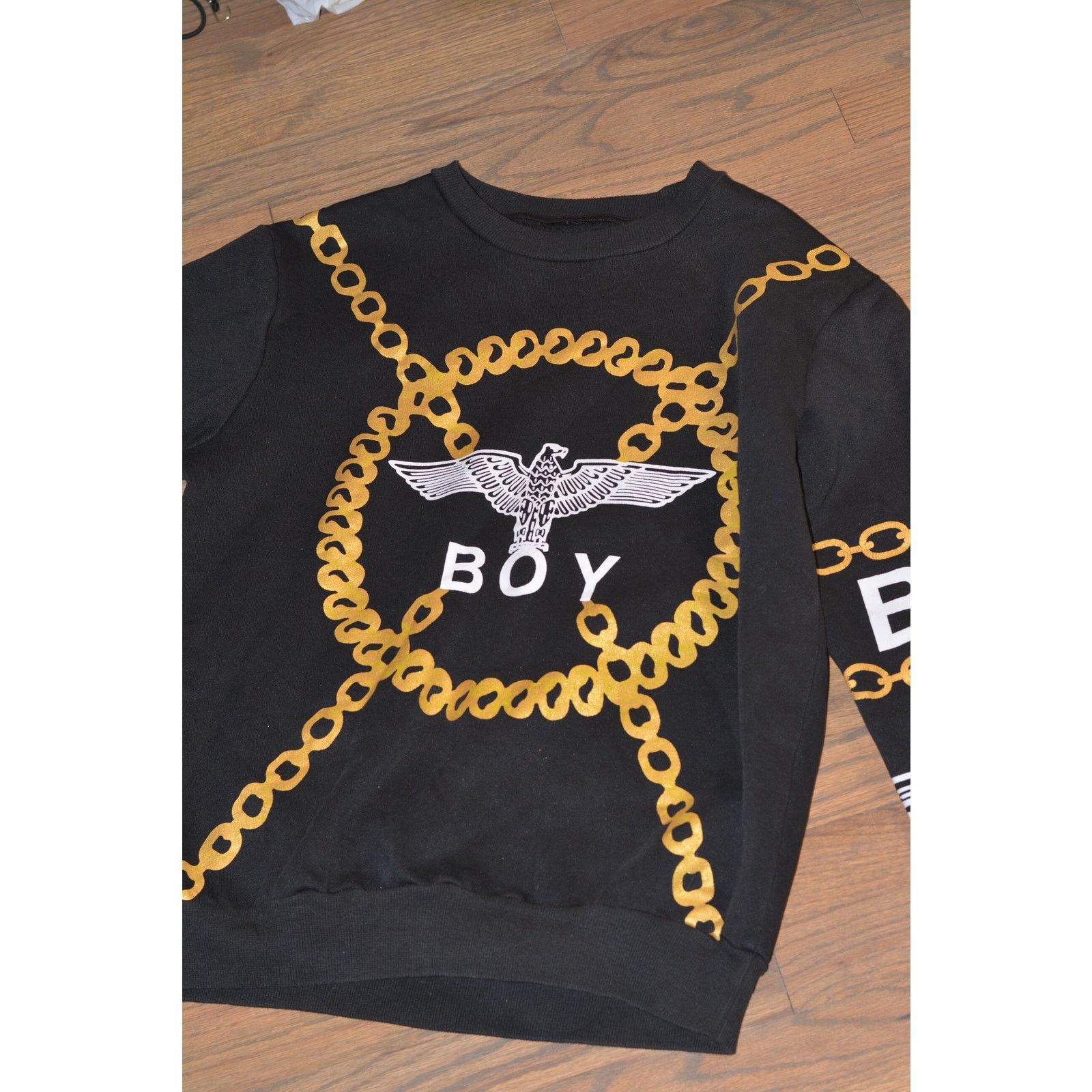 Boy London Boy London Black and Gold Chain Print Sweatshirt Size ONE SIZE - 2 Thumbnail