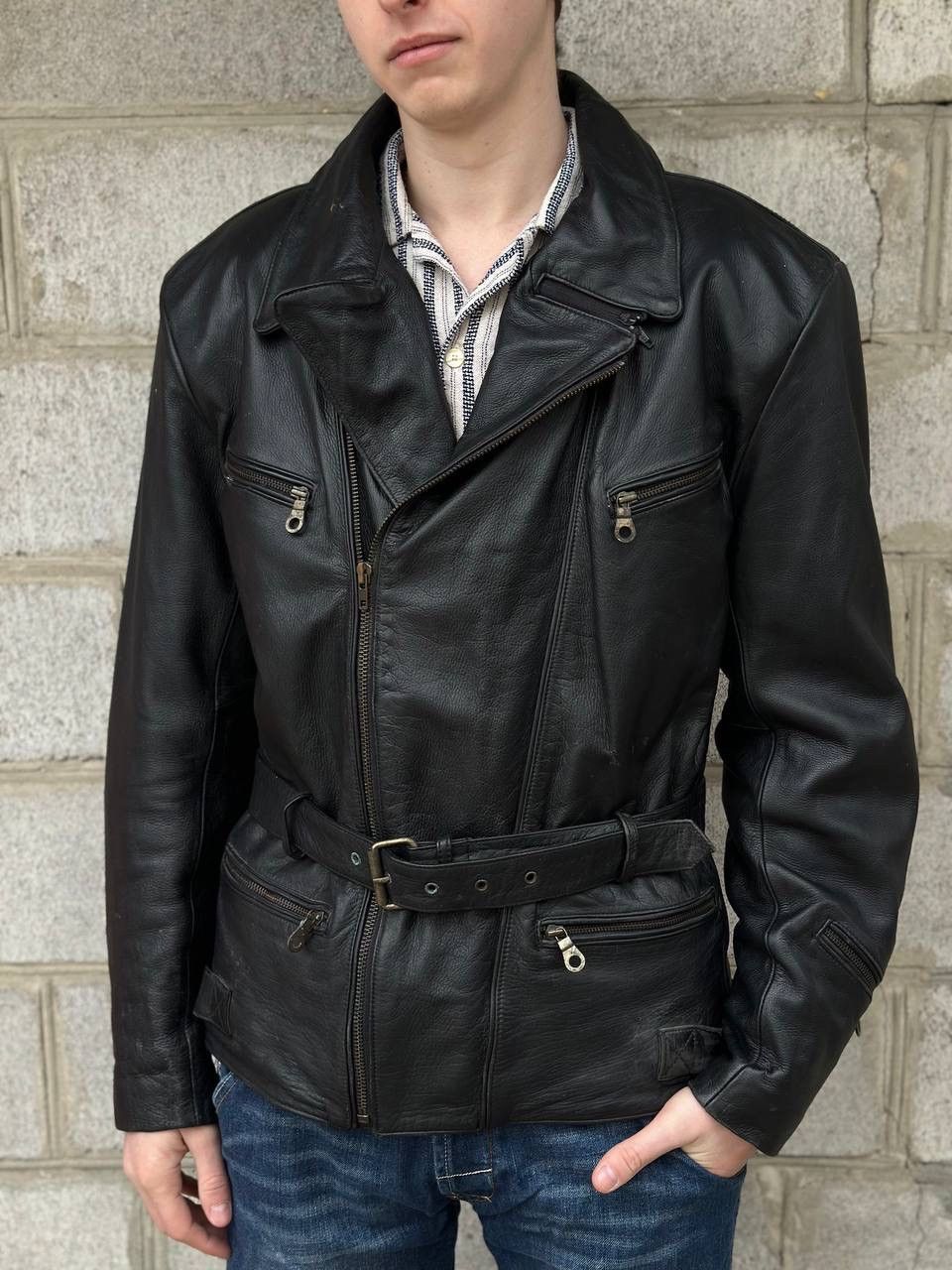 Cowboy Equipment VTG 90s Western Leather Moto Jacket Size L Sanmaru Y2K USA Size US L / EU 52-54 / 3 - 10 Thumbnail