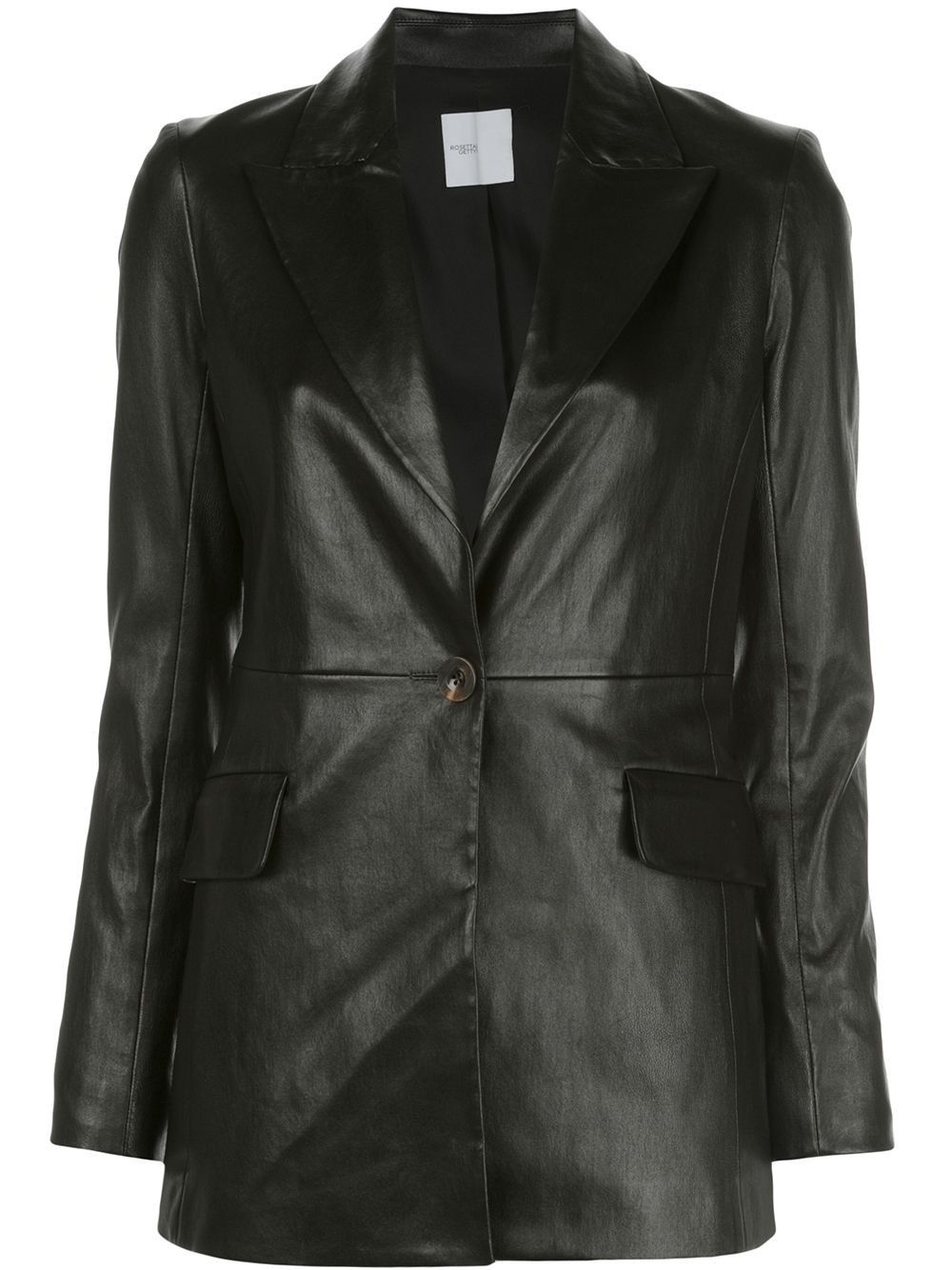 Rosetta Getty $3900 Rosetta Getty Peak Lapel Leather Blazer Jacket Size S / US 4 / IT 40 - 1 Thumbnail