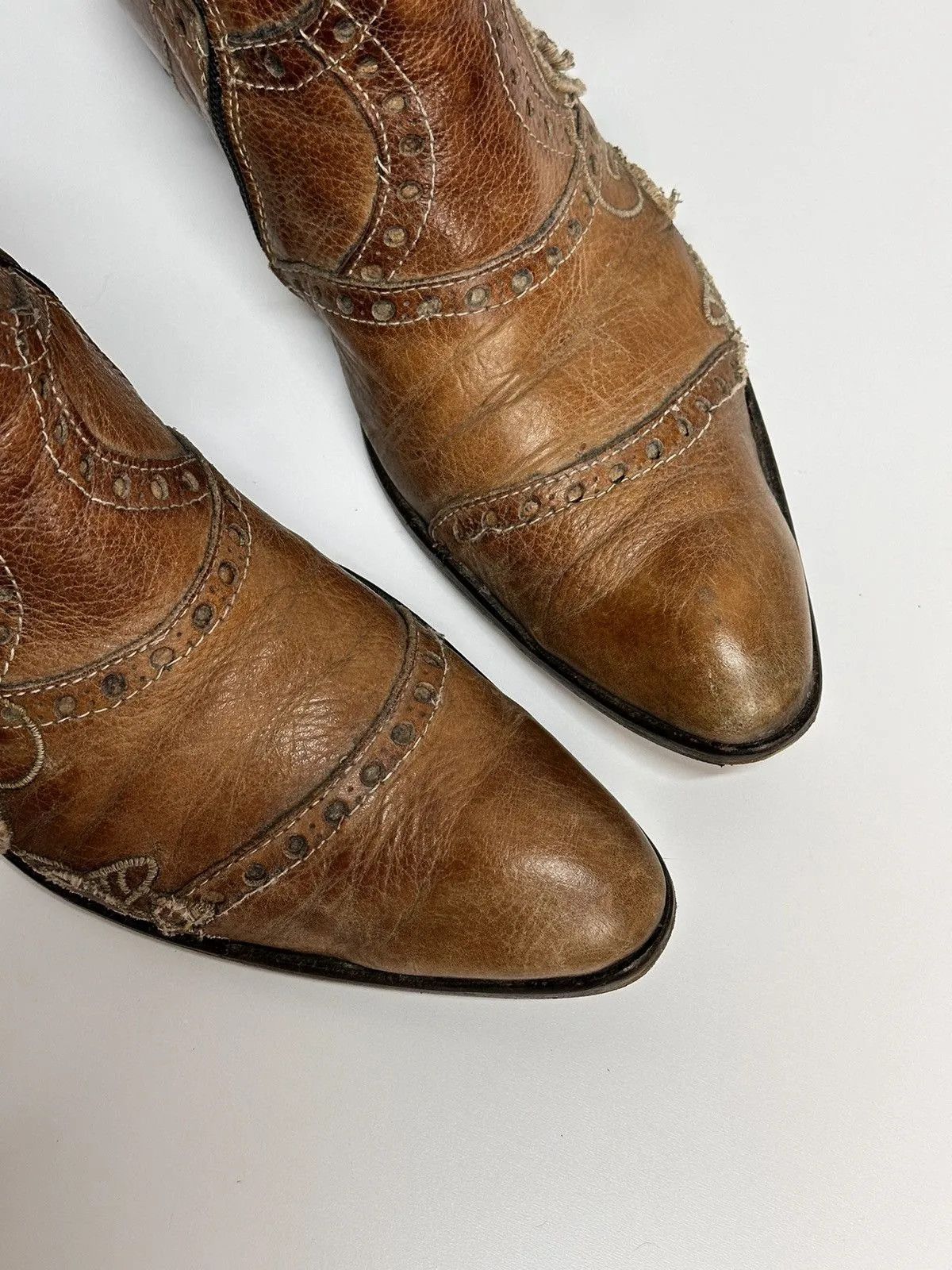 14th Addiction Western Archive Brown Leather Military Boots Vintage AS 98 Size US 7 / EU 40 - 8 Thumbnail