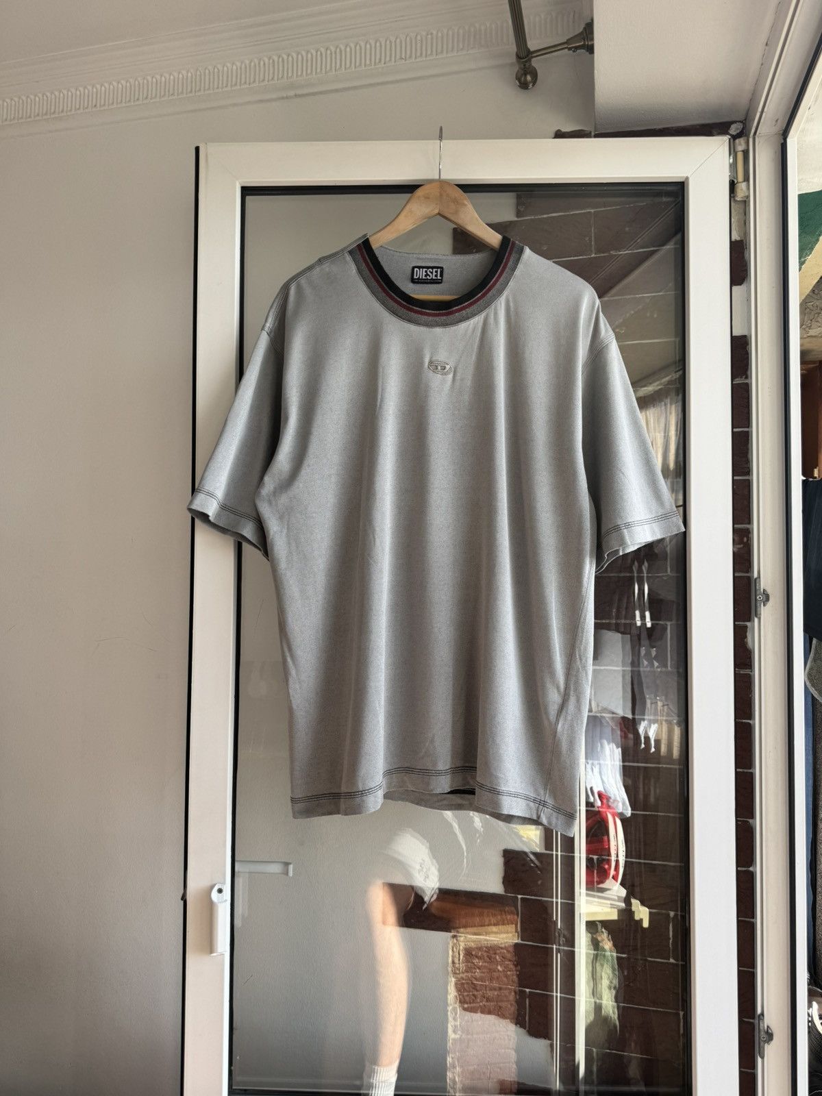 Diesel Diesel Boxy Fit Gray Tshirt D Logo Size US L / EU 52-54 / 3 - 5 Thumbnail