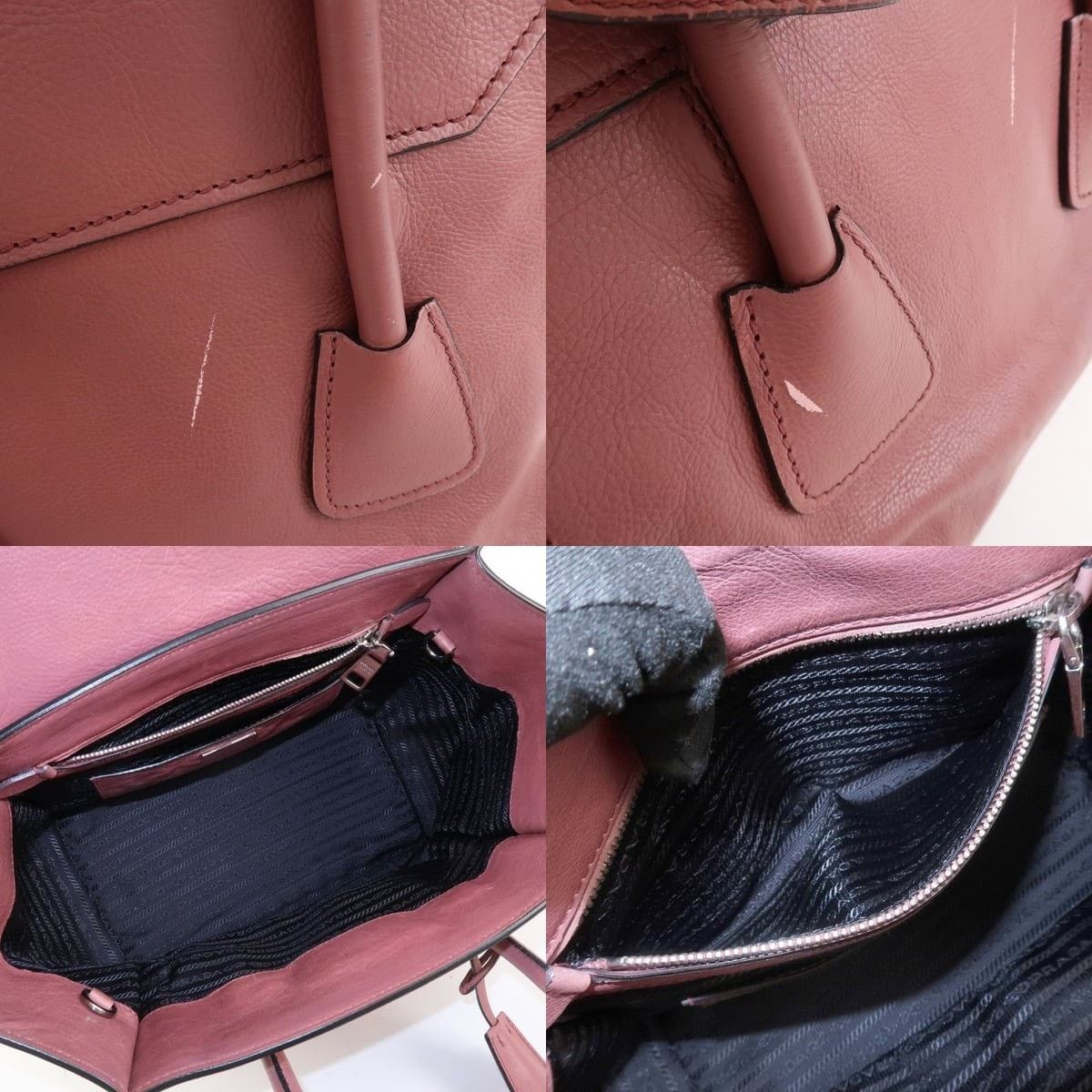 Prada Prada Logo Lock Calfskin Satchel Pink Size ONE SIZE - 7 Thumbnail